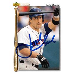 527384 Jack Clark Autographed Baseball Card - Boston Red Sox 1992 Upper Deck Homerun Heroes No.HR14
