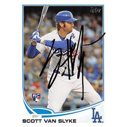 527467 Scott Van Slyke Autographed Baseball Card - Los Angeles Dodgers 2013 Topps Rookie No.US29