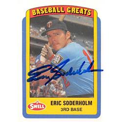 527501 Eric Soderholm Autographed Baseball Card - Minnesota Twins 1990 Swell Greats No.98