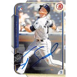 527574 Cory Spangenberg Autographed Baseball Card - San Diego Padres 2015 Bowman Rookie No.128