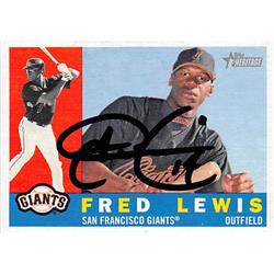 527583 Fred Lewis Autographed Baseball Card - San Francisco Giants 2009 Topps Heritage No.346