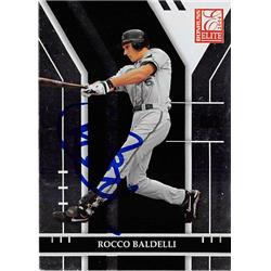 527601 Rocco Baldelli Autographed Baseball Card - Tampa Bay Rays 2004 Donruss Elite No.61