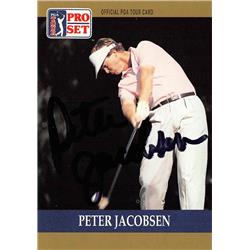 528005 Peter Jacobsen Autographed Trading Card - Golf, PGA Tour & Oregon Ducks, SC 1990 Pro Set No.19