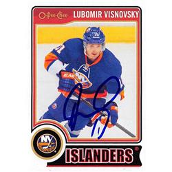 Picture of Autograph Warehouse 528066 Lubomir Visnovsky Autographed Hockey Card - New York Islanders&#44; SC 2014 O-Pee-Chee No.70