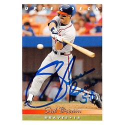 538656 Sid Bream Autographed Baseball Card - Atlanta Braves 1993 Upper Deck No.104