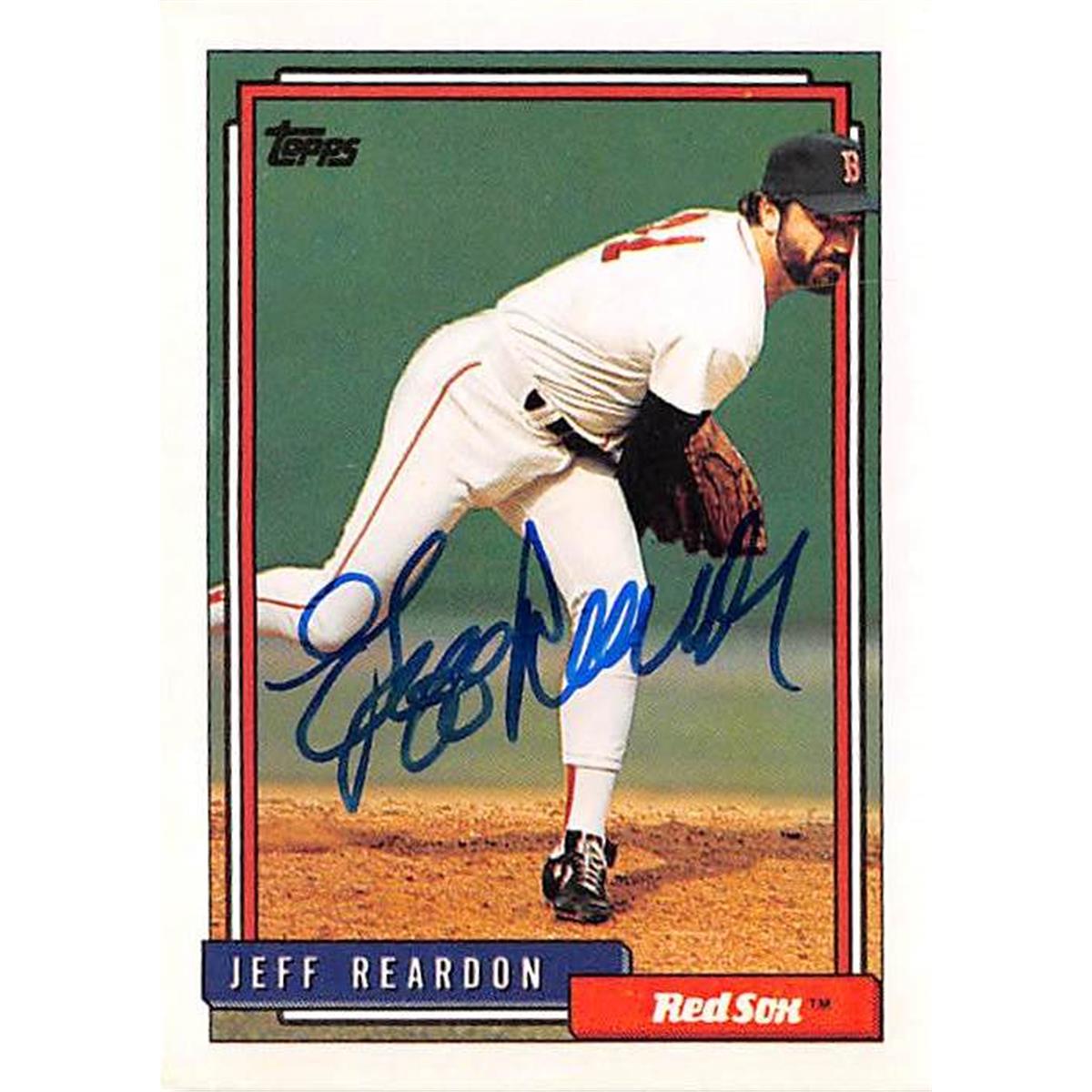 538717 Jeff Reardon Autographed Baseball Card - Boston Red Sox 1992 Topps No.182