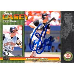 538862 Sean Casey Autographed Baseball Card - Cincinnati Reds 1999 Pacific Omega No.63