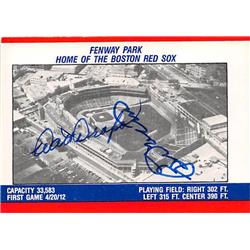 539160 Walt Dropo Bobby Doerr Autographed Baseball Card sticker back Fenway Park - Boston Red Sox