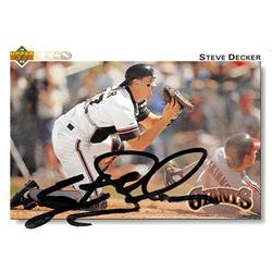 539385 Steve Decker Autographed Baseball Card - San Francisco Giants, 67 1992 Upper Deck No.173