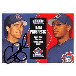 539490 Casey Blake Autographed Baseball Card - Toronto Blue Jays 2000 Fleer Tradition No.403