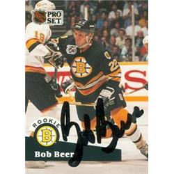 Picture of Autograph Warehouse 55392 Bob Beers Autographed Hockey Card - Boston Bruins 1991 Pro Set No.520