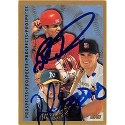 516991 Eli Marrero Ramon Hernandez Ben Davis Autographed Baseball Card 1998 Topps No.261 Prospects - Cardinals Athletics Padres