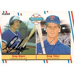 517021 Greg Myers Greg Tabor Autographed Baseball Card 1988 Fleer No.644 Prospects - Blue Jays Rangers