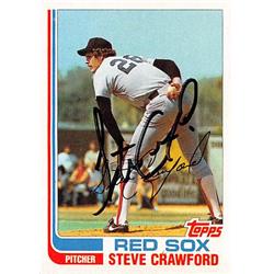 527381 Steve Crawford Autographed Baseball Card - Boston Red Sox 1982 Topps No.157