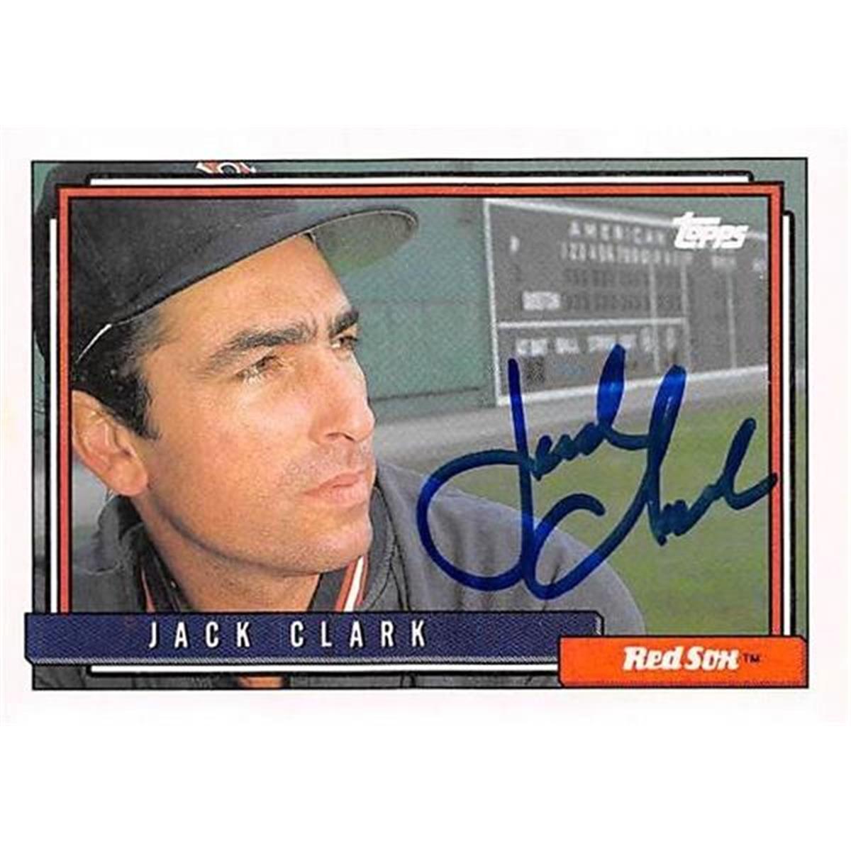 527386 Jack Clark Autographed Baseball Card - Boston Red Sox 1992 Topps No.207