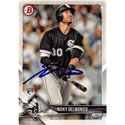 527407 Nicky Delmonico Autographed Baseball Card - Chicago White Sox 2018 Bowman Rookie No.83