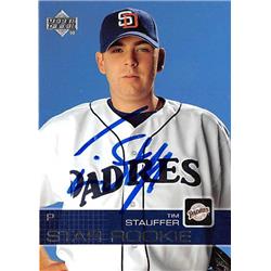 527567 Tim Stauffer Autographed Baseball Card - San Diego Padres 2003 Upper Deck Star Rookie No.71