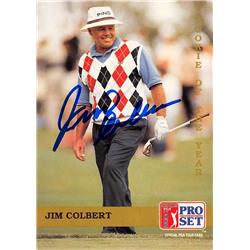 Jim Colbert Autographed Trading Card - Golf, PGA Tour & Kansas State, SC 1992 Pro Set Rookie of the Year No.277