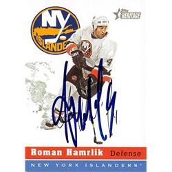 Picture of Autograph Warehouse 528073 Roman Hamrlik Autographed Hockey Card - New York Islanders&#44; SC 2001 Topps Heritage No.171