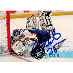 Picture of Autograph Warehouse 528265 Tommy Salo Autographed Hockey Card - New York Islanders&#44; SC 1996 Topps Stadium Club No.211