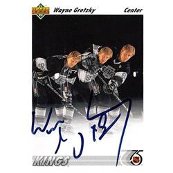 Picture of Autograph Warehouse 528318 Wayne Gretzky Autographed Hockey Card - Los Angeles Kings 1991 Upper Deck No.437