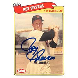 528363 Roy Sievers Autographed Baseball Card - Washington Senators 1989 Swell Greats No.47