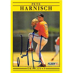 538699 Pete Harnisch Autographed Baseball Card - Baltimore Orioles, 67 1991 Fleer No.474