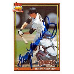 538808 Terry Kennedy Autographed Baseball Card - San Francisco Giants 1991 Topps No.66