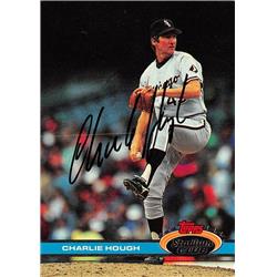 538847 Charlie Hough Autographed Baseball Card - Chicago White Sox, 67 1991 Topps Stadium Club No.579