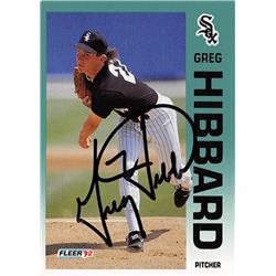 538858 Greg Hibbard Autographed Baseball Card - Chicago White Sox, 67 1992 Fleer No.83