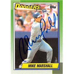 539023 Mike Marshall Autographed Baseball Card - Los Angeles Dodgers 1990 Topps No.198