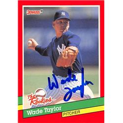 539209 Wade Taylor Autographed Baseball Card - New York Yankees, 67 1991 Donruss The Rookies No.34