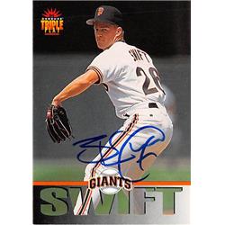 539365 Bill Swift Autographed Baseball Card - San Francisco Giants 1994 Donruss Triple Play No.108