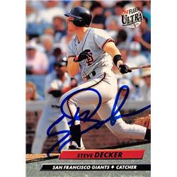 539384 Steve Decker Autographed Baseball Card - San Francisco Giants, 67 1992 Fleer Ultra No.289