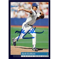 539498 Mark Eichhorn Autographed Baseball Card - Toronto Blue Jays, 67 1994 Score No.266