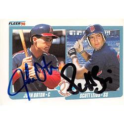 517012 John Orton Scott Leius Autographed Baseball Card 1990 Fleer No.647 Prospects - Twins Angels