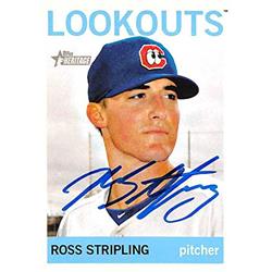 517087 Ross Stripling Autographed Baseball Card Rookie - Chattanooga Lookouts Los Angeles Dodgers 2013 Topps Heritage Minors No.141