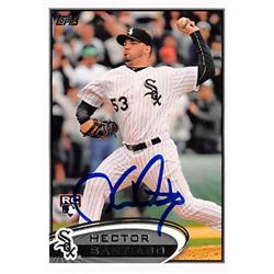 527421 Hector Santiago Autographed Baseball Card - Chicago White Sox 2012 Topps Rookie No.US98