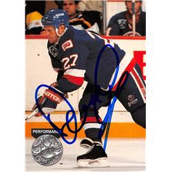 Picture of Autograph Warehouse 528035 Derek King Autographed Hockey Card - New York Islanders&#44; SC 1992 Pro Set Platinum No.286