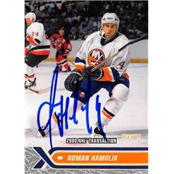 Picture of Autograph Warehouse 528218 Roman Hamrlik Autographed Hockey Card - New York Islanders&#44; SC 2000 Topps Stadium Club No.221