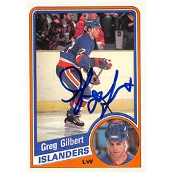 Picture of Autograph Warehouse 528241 Greg Gilbert Autographed Hockey Card - New York Islanders&#44; SC 1984 O-Pee-Chee No.125