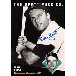 528356 Ed Yost Autographed Baseball Card - Washington Senators 1994 Upper Deck No.206 All Time Heroes