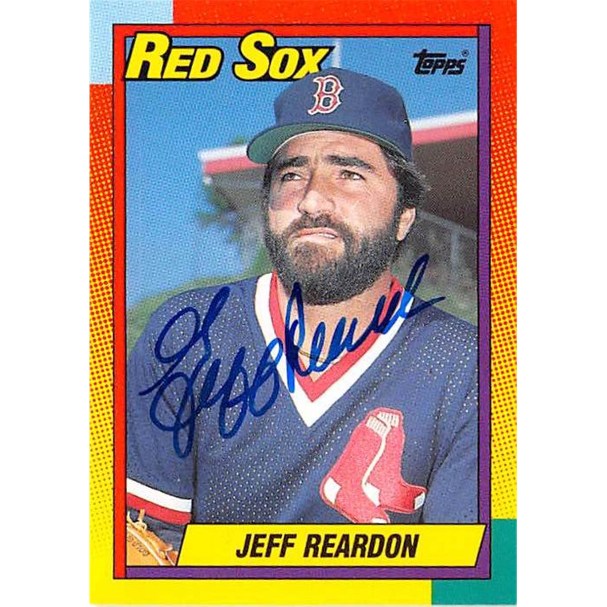 538711 Jeff Reardon Autographed Baseball Card - Boston Red Sox 1990 Topps Traded No.101T