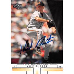 538823 Kirk Rueter Autographed Baseball Card - San Francisco Giants 2002 Upper Deck No.680