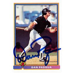 538843 Dan Pasqua Autographed Baseball Card - Chicago White Sox, 67 1991 Bowman No.361