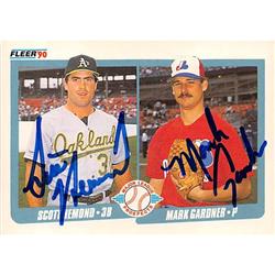 517006 Scott Hemond Mark Gardner Autographed Baseball Card 1990 Fleer No.646 Prospects - Expos Athletics