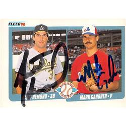 517007 Scott Hemond Mark Gardner Autographed Baseball Card 1990 Fleer No.646 Prospects - Expos Athletics