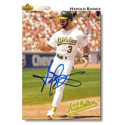 527530 Harold Baines Autographed Baseball Card - Oakland Athletics 1993 Upper Deck No.158