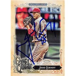 527550 Jerad Eickhoff Autographed Baseball Card - Philadelphia Phillies 2017 Topps Gypsy Queen No.123