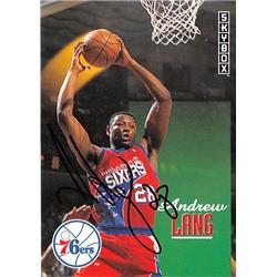 527734 Andrew Lang Autographed Basketball Card - Philadelphia 76ers 1993 Skybox No.385 -  Autograph Warehouse